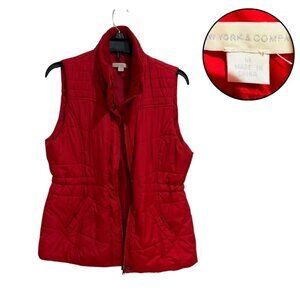 New York & Company Women's Red Vest Size Medium Chic Sleeveless Layering Top